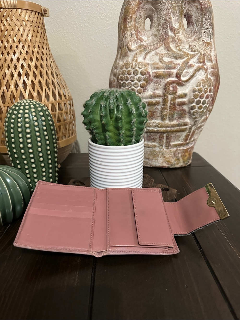 Gucci Vintage GG Canvas Wallet in Pink Trim with Web Stripe - Picture 7 of 10